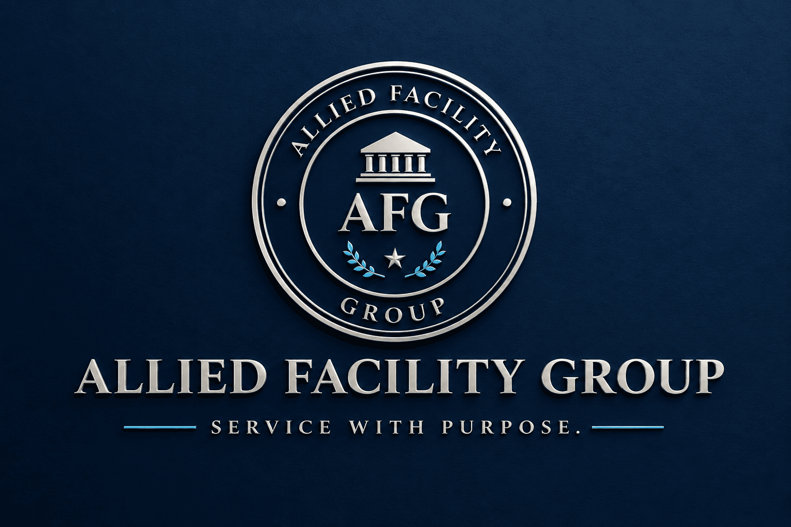 Allied Facility Group seal with the words Service With Purpose